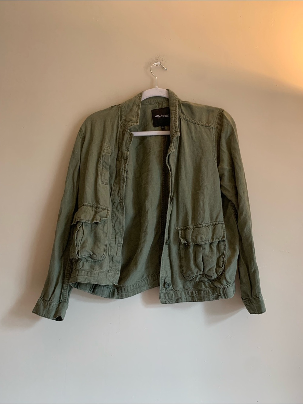 Madewell Olive Green Lightweight Utility Jacket Medium Spring Fall Casual